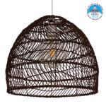 GLOBOSTAR® MALIBU 00970 Boho Κρεμαστό Φωτιστικό Οροφής με Ντουί 1 x E27 AC 220-240V IP20 - Καφέ - Μ40 x Π40 x Υ35cm