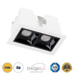 GLOBOSTAR® LUMINAR 60317 Χωνευτό Downlight Σποτ LED 4W 540lm 36° AC 220-240V IP20 Θερμό Λευκό 2700K - Osram SMD Chip & TÜV SÜD Driver - Λευκό & Μαύρο Ματ - Μ7.5 x Π4.3 x Υ4.5cm / Q6.5 x 3.5cm - 5 Χρόνια Εγγύηση - Image 2