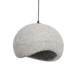 GLOBOSTAR® STONE 204-0123 Μοντέρνο Κρεμαστό Φωτιστικό Οροφής με Ντουί 1 x E27 AC 220-240V IP20 - Γκρι Μπέζ - Μ35 x Π31 x Υ26cm - Image 2