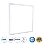 GLOBOSTAR® FRAMELIN 60368 Χωνευτό Panel Οροφής 60x60 LED 48W 5760lm 120° CRI≥85Ra UGR<19 AC 220-240V IP20 Ψυχρό Λευκό 6000K - Lumileds SMD Chip & TÜV SÜD Driver - Λευκό Γαλακτερό - Μ60 x Π60 x Υ1.5cm / Q56 x 56cm - 5 Χρόνια Εγγύηση - Image 2