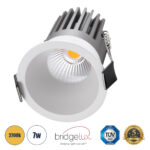 GLOBOSTAR® MICRO-B 60243 Χωνευτό Downlight Σποτ LED 7W 875lm 38° AC 220-240V IP20 Θερμό Λευκό 2700K - Bridgelux COB Chip & TÜV SÜD Driver - Λευκό Ματ - Μ6 x Π6 x Υ7.8cm / Q5cm - 5 Χρόνια Εγγύηση - Image 2
