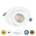 GLOBOSTAR® LEXIS JOINT 60991 Χωνευτό Κινούμενο Downlight Σποτ LED 7W 660lm 45° AC 220-240V Αδιάβροχο IP44 Θερμό Λευκό 2700K - Bridgelux SMD Chip & TÜV SÜD Driver - Λευκό Ματ - Μ12 x Π12 x Υ3.1cm / Q9cm - 5 Χρόνια Εγγύηση - Image 2