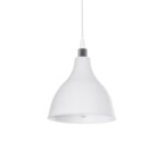 GLOBOSTAR® RADE 203-0126 Μοντέρνο Κρεμαστό Φωτιστικό Οροφής με Ντουί 1 x E27 AC 220-240V IP20 - Λευκό & Ασημί - Μ18.5 x Π18.5 x Υ23cm - Image 2