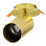 GLOBOSTAR® LEO 60352 Χωνευτό Κινούμενο Φωτιστικό Downlight Σποτ με Ντουί 1 x GU10 AC 220-240V IP20 - Χρυσό Πλατίνα - Μ9 x Π9 x Υ17cm / Q7cm - Image 2