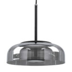 GLOBOSTAR® CHARLOTTE 00743 Μοντέρνο Κρεμαστό Φωτιστικό Οροφής LED 5W 500lm 180° AC 220-240V IP20 Θερμό Λευκό 2700K - Sanan SMD Chip - Μαύρο & Μαύρο Φιμέ - Μ23 x Π23 x Υ23cm - 2 Xρόνια Εγγύηση - Image 2