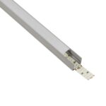 GLOBOSTAR® ALP-LINEAR GLOWTRACK 61798-3M Επιφανειακό Προφίλ Αλουμινίου με Λευκό Γαλακτερό Πατητό Κάλυμμα για Ταινίες LED IP20 - Γκρι Ανθρακί Ματ - Μ300 x Π2 x Υ2cm - Πακέτο 5 Τεμαχίων - Image 2