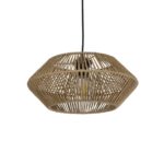 GLOBOSTAR® CASTRO 204-0164 Boho Κρεμαστό Φωτιστικό Οροφής με Ντουί 1 x E27 AC 220-240V IP20 - Μπεζ - Μ33 x Π33 x Υ17cm - Image 2