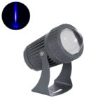 GLOBOSTAR® SPOTFENIA 90136 Αρχιτεκτονικό Σποτ Φωτισμου LED 10W 850lm 5° DC 24V Αδιάβροχο IP65 Μπλε Dimmable - Bridgelux COB Chip - Γκρι Ανθρακί - Μ7 x Π7 x Υ12cm - 3 Χρόνια Εγγύηση - Image 2