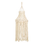 GloboStar® 36209 SOMALIA Boho Καπέλο Φωτιστικού Μακραμέ Πλεκτό Χειροποίητο Μπεζ Βαμβακερό Νήμα - Μ30 x Π30  x Υ90cm - Image 2