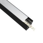 GLOBOSTAR® ALP-LINEAR BRIGHTRAIL 61775-3M Επιφανειακό / Κρεμαστό / Επιτοίχιο Προφίλ Αλουμινίου με Λευκό Γαλακτερό Πατητό Κάλυμμα για Ταινίες LED IP20 - Μαύρο Ματ - Μ300 x Π5 x Υ7.5cm - Image 2
