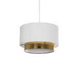GLOBOSTAR® BASIL 204-0173 Μοντέρνο Κρεμαστό Φωτιστικό Οροφής με Ντουί 1 x E27 AC 220-240V IP20 - Μπεζ & Χρυσό - Μ30 x Π30 x Υ20cm - Image 2