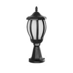 GloboStar® VERDI 203-0231 Vintage Επιδαπέδιο Φωτιστικό Φαναράκι Μονόφωτο 1 x E27 IP44 Μαύρο & Διάφανο Πλαστικό - Μ18 x Π18 x Υ46cm - Image 2