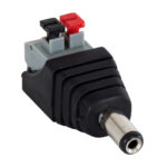 GLOBOSTAR® STRIPDC 70677 Ταχυσύνδεσμος DC Jack 5.5x2.1mm Αρσενικός σε Πατητή Κλέμα IP20 - Μαύρο - Μ4.1 x Π1.5 x Υ2cm - Image 2
