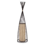 GLOBOSTAR® AZORES 01756 Boho Επιδαπέδιο Φωτιστικό με Ντουί 1 x E27 AC 220-240V IP20 - Καφέ & Μπεζ - Μ40 x Π40 x Υ150cm - Image 2