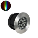 GloboStar® UNDERGROUND-SINA 90573 Χωνευτό Φωτιστικό Σποτ Δαπέδου LED 18W 1530lm 15° DC 24V Αδιάβροχο IP68 Φ20 x Υ11cm RGBW DMX512 - Ανοξείδωτο Ατσάλι - 3 Χρόνια Εγγύηση - Image 2
