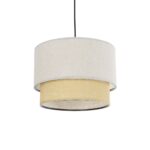 GLOBOSTAR® BIGGIE 204-0099 Μοντέρνο Κρεμαστό Φωτιστικό Οροφής με Ντουί 1 x E27 AC 220-240V IP20 - Μπεζ - Μ30 x Π30 x Υ23,5cm - Image 2