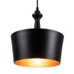 GLOBOSTAR® ROCKFORD 01287-A Μοντέρνο Κρεμαστό Φωτιστικό Οροφής με Ντουί 1 x E27 AC 220-240V IP20 - Μαύρο & Χρυσό - Μ30 x Π30 x Υ30cm - Image 2