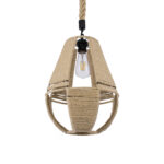 GLOBOSTAR® POLIA 01608 Boho Κρεμαστό Φωτιστικό Οροφής με Ντουί 1 x E27 AC 220-240V IP20 - Μπεζ - Μ30 x Π30 x Y42cm - Image 2
