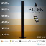 GloboStar® ALIEN-DIVA-BLACK-50-10 ALIEN Design DIVA Μοντέρνο Minimal Nordic Μεταλλικό Φωτιστικό Επιτραπέζιο - Πορτατίφ - Λαμπατέρ Μαύρο LED 10W 1500lm με Ασύρματο Χειριστήριο RF & Dimmer IP20 CCT Θερμό 2700 K έως Ψυχρό 6000K Μ3 x Π1.6 x Υ50cm - Image 4