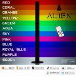 GloboStar® ALIEN-DIVA-BLACK-50-11 ALIEN Design DIVA Μοντέρνο Minimal Nordic Μεταλλικό Φωτιστικό Επιτραπέζιο - Πορτατίφ - Λαμπατέρ Μαύρο LED 10W 1500lm με Ασύρματο Χειριστήριο RF & Dimmer IP20 Πολύχρωμο RGBW Ψηφιακή με Τρεχούμενα Εφέ  Μ3 x Π1.6 x Υ50cm - Image 6