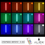 GloboStar® ALIEN-DIVA-BLACK-50-11 ALIEN Design DIVA Μοντέρνο Minimal Nordic Μεταλλικό Φωτιστικό Επιτραπέζιο - Πορτατίφ - Λαμπατέρ Μαύρο LED 10W 1500lm με Ασύρματο Χειριστήριο RF & Dimmer IP20 Πολύχρωμο RGBW Ψηφιακή με Τρεχούμενα Εφέ  Μ3 x Π1.6 x Υ50cm - Image 3