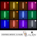 GloboStar® ALIEN-DIVA-BLACK-50-12 ALIEN Design DIVA Μοντέρνο Minimal Nordic Μεταλλικό Φωτιστικό Επιτραπέζιο - Πορτατίφ - Λαμπατέρ Μαύρο LED 10W 1500lm με Ασύρματο Χειριστήριο RF & Dimmer IP20 Πολύχρωμο RGBW + WW Smart Home Wi-Fi Μ3 x Π1.6 x Υ50cm - Image 3