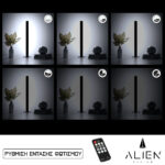 GloboStar® ALIEN-DIVA-BLACK-50-1 ALIEN Design DIVA Μοντέρνο Minimal Nordic Μεταλλικό Φωτιστικό Επιτραπέζιο - Πορτατίφ - Λαμπατέρ Μαύρο LED 8W 1120lm με Ασύρματο Χειριστήριο RF & Dimmer IP20 Ψυχρό Λευκό 6000K Μ3 x Π1.6 x Υ50cm - Image 2