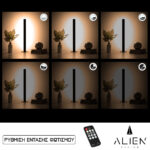 GloboStar® ALIEN-DIVA-BLACK-50-3 ALIEN Design DIVA Μοντέρνο Minimal Nordic Μεταλλικό Φωτιστικό Επιτραπέζιο - Πορτατίφ - Λαμπατέρ Μαύρο LED 8W 960lm με Ασύρματο Χειριστήριο RF & Dimmer IP20 Θερμό Λευκό 3000K Μ3 x Π1.6 x Υ50cm - Image 2