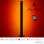 GloboStar® ALIEN-DIVA-BLACK-50-4 ALIEN Design DIVA Μοντέρνο Minimal Nordic Μεταλλικό Φωτιστικό Επιτραπέζιο - Πορτατίφ - Λαμπατέρ Μαύρο LED 8W 800lm με Ασύρματο Χειριστήριο RF & Dimmer IP20 Κόκκινο Μ3 x Π1.6 x Υ50cm - Image 3