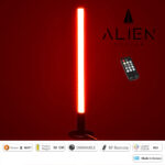 GloboStar® ALIEN-DIVA-BLACK-50-4 ALIEN Design DIVA Μοντέρνο Minimal Nordic Μεταλλικό Φωτιστικό Επιτραπέζιο - Πορτατίφ - Λαμπατέρ Μαύρο LED 8W 800lm με Ασύρματο Χειριστήριο RF & Dimmer IP20 Κόκκινο Μ3 x Π1.6 x Υ50cm - Image 4