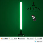 GloboStar® ALIEN-DIVA-BLACK-50-5 ALIEN Design DIVA Μοντέρνο Minimal Nordic Μεταλλικό Φωτιστικό Επιτραπέζιο - Πορτατίφ - Λαμπατέρ Μαύρο LED 8W 800lm με Ασύρματο Χειριστήριο RF & Dimmer IP20 Πράσινο Μ3 x Π1.6 x Υ50cm - Image 4