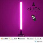 GloboStar® ALIEN-DIVA-BLACK-50-7 ALIEN Design DIVA Μοντέρνο Minimal Nordic Μεταλλικό Φωτιστικό Επιτραπέζιο - Πορτατίφ - Λαμπατέρ Μαύρο LED 8W 800 lm με Ασύρματο Χειριστήριο RF & Dimmer IP20 Ροζ Μ3 x Π1.6 x Υ50cm - Image 4