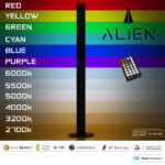 GloboStar® ALIEN-DIVA-BLACK-50-9 ALIEN Design DIVA Μοντέρνο Minimal Nordic Μεταλλικό Φωτιστικό Επιτραπέζιο - Πορτατίφ - Λαμπατέρ Μαύρο LED 10W 1500lm με Ασύρματο Χειριστήριο RF & Dimmer IP20 Πολύχρωμο + CCT - RGBW + WW Μ3 x Π1.6 x Υ50cm - Image 4