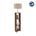 GLOBOSTAR® WOODO 204-0051 Μοντέρνο Επιδαπέδιο Φωτιστικό με Ντουί 1 x E27 AC 220-240V IP20 - Καφέ & Μπεζ - Μ38 x Π38 x Υ150cm