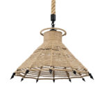 GLOBOSTAR® OZERO 01603 Boho Κρεμαστό Φωτιστικό Οροφής με Ντουί 1 x E27 AC 220-240V IP20 - Μπεζ & Μαύρο - Μ41 x Π41 x Y28cm - Image 2