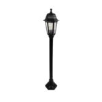 GloboStar® VITRO 203-0192 Vintage Επιδαπέδιο Φωτιστικό Κολωνάκι Κήπου Μονόφωτο 1 x E27 IP44 Μαύρο & Διάφανο Πλαστικό - Μ17 x Π17 x Υ100cm - Image 2