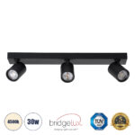 GLOBOSTAR® LEONARDO 60348 Μοντέρνο Φωτιστικό Οροφής LED 30W 3600lm 60° AC 220-240V IP20 Φυσικό Λευκό 4500K - Bridgelux COB - Μαύρο - Μ52 x Π7 x Υ11.8cm - 5 Χρόνια Εγγύηση - Image 2