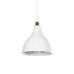 GLOBOSTAR® RADE 203-0125 Μοντέρνο Κρεμαστό Φωτιστικό Οροφής με Ντουί 1 x E27 AC 220-240V IP20 - Λευκό & Χρυσό - Μ18.5 x Π18.5 x Υ23cm - Image 2