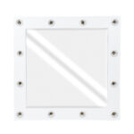 GloboStar® MAKEUP MIRROR-80x80-4 Μοντέρνος Καθρέπτης Μακιγιάζ με Πλαίσιο Φυσικού Ξύλου με Διακόπτη On/Off 12 x E27 AC220-240V - Μ80 x Π7 x Υ80cm - Λευκή Λάκα - Image 4