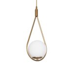 GLOBOSTAR® DROP 201-0034 Vintage Κρεμαστό Φωτιστικό Οροφής με Ντουί 1 x E27 AC 220-240V IP20 - Χρυσό & Λευκό - Μ20 x Π15 x Υ47cm - Image 2