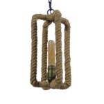 GLOBOSTAR® ELDORA 10001014 Vintage Κρεμαστό Φωτιστικό Οροφής με Ντουί 1 x E27 AC 220-240V IP20 - Μπεζ & Μπρούτζινο - Μ13 x Π13 x Υ30cm - Image 2