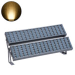 GloboStar® FLOOD-TENA 90225 Προβολέας Wall Washer για Φωτισμό Κτιρίων LED 192W 17280lm 10° DC 24V Αδιάβροχο IP65 L68.5 x W33 x H24cm Θερμό Λευκό 2700K - Ασημί - 3 Years Warranty - Image 2