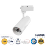 GLOBOSTAR® LUGANO 60808 Μονοφασικό Σποτ Ράγας LED 20W 2400lm 36° AC 220-240V IP20 Θερμό Λευκό 2700K - Bridgelux COB Chip & TÜV SÜD Driver - Eurotrack 1PH - Λευκό Ματ - Μ6.5 x Π6.5 x Υ20cm - 5 Χρόνια Εγγύηση - Image 2