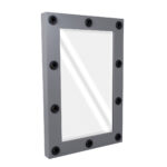 GloboStar® MAKEUP MIRROR-60x90-6 Μοντέρνος Καθρέπτης Μακιγιάζ με Πλαίσιο Φυσικού Ξύλου με Διακόπτη On/Off 10 x E27 AC220-240V - Μ60 x Π7 x Υ90cm - Γκρι Ανθρακί - Image 5