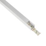 GLOBOSTAR® ALP-LINEAR GLOWTRACK 61796-3M Επιφανειακό Προφίλ Αλουμινίου με Λευκό Γαλακτερό Πατητό Κάλυμμα για Ταινίες LED IP20 - Λευκό Ματ - Μ300 x Π2 x Υ2cm - Πακέτο 5 Τεμαχίων - Image 2