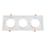 GLOBOSTAR® VITA 77856 Χωνευτή Κινούμενη Βάση για 3 x Σποτ AR111 για Ντουί GU10/GU5.3 IP20 - Λευκό - Μ48.7 x Π18 x Υ5.5cm / Q47.5 x 17cm - Image 2