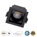 GLOBOSTAR® PLUTO-S 60268 Χωνευτό Downlight Σποτ με Honeycomb Anti Glare Reflector LED 7W 910lm 38° AC 220-240V IP20 Φυσικό Λευκό 4500K - Bridgelux COB Chip & TÜV SÜD Driver - Μαύρο Ματ - Μ6.4 x Π6.4 x Υ4.9cm / Q5.5 x 5.5cm - 5 Χρόνια Εγγύηση - Image 2