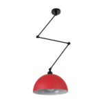 GLOBOSTAR® LOTUS 00938 Μοντέρνο Φωτιστικό Οροφής με Ντουί 1 x E27 AC 220-240V IP20 - Κόκκινο & Μαύρο - Μ30 x Π30 x Υ21cm - Image 2