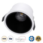 GLOBOSTAR® PLUTO-B 60258 Χωνευτό Downlight Σποτ με Honeycomb Anti Glare Reflector LED 15W 1950lm 38° AC 220-240V IP20 Φυσικό Λευκό 4500K - Bridgelux COB Chip & TÜV SÜD Driver - Λευκό & Μαύρο Ματ - Μ10.4 x Π10.4 x Υ6.5cm / Q9.5cm - 5 Χρόνια Εγγύηση - Image 2
