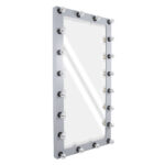 GloboStar® MAKEUP MIRROR-160x80-3 Μοντέρνος Καθρέπτης Μακιγιάζ με Πλαίσιο Φυσικού Ξύλου με Διακόπτη On/Off 20 x E27 AC220-240V - Μ80 x Π7 x Υ160cm - Γκρι Τσιμέντου - Image 2